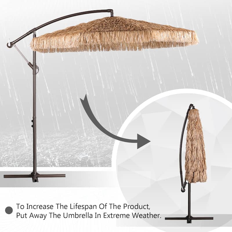 Aoodor Grand patio 9FT Thatch Tiki Umbrella (No Base)