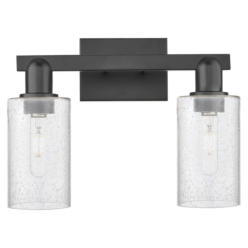 Innovations Lighting 716-2W-11-15 Clymer Vanity Clymer 2 Light 15" - Matte Black / Seedy