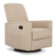 preview thumbnail 15 of 18, Evolur Raleigh Glider in Light Sand, Upholstered Plush Seating 360° Swivel Glider Rocking Chair Tan