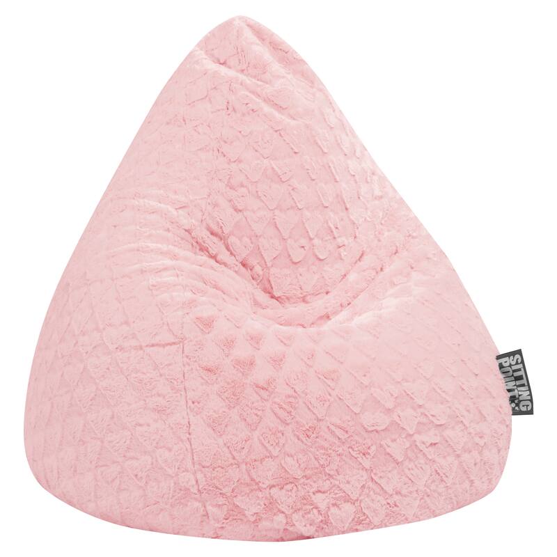 Gouchee Home Faux Fur Large Fluffy Hearts Bean Bag