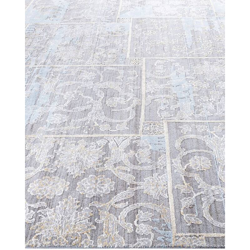 Ikat One-of-a-Kind Hand-Knotted Area Rug, Gray - 8' 1" x 10' 1"