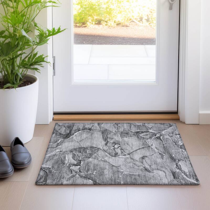 Lalu Artistic Abstract Weather Resistant Blended Style Outdoor Rug