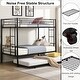 preview thumbnail 2 of 13, Black Metal Twin Over Twin Bunk Bed with Trundle - Convertible Design