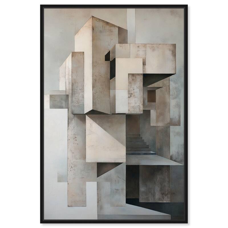 Grey Matrixy Canvas by Art Remedy - 36" x 54" - Black
