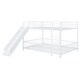 preview thumbnail 15 of 38, Unique Design Full over Full Size Metal Bunk Bed with Slide and Guardrails