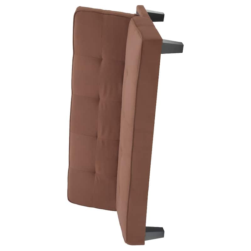 Faux Leather Tufted Straight Armless Sofa - 67" - Brown