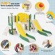 preview thumbnail 2 of 7, 7 in 1 Toddler Slide Playset, Kids Climbers Playground with Double Slides, Arch Tunnel, Ring Toss and Basketball Hoop
