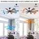 preview thumbnail 8 of 17, 60" Oil-Rubbed Bronze Large Windmill Ceiling Fan with 8 Reversible Blades, DC Motor and Remote Control - 60 Inches