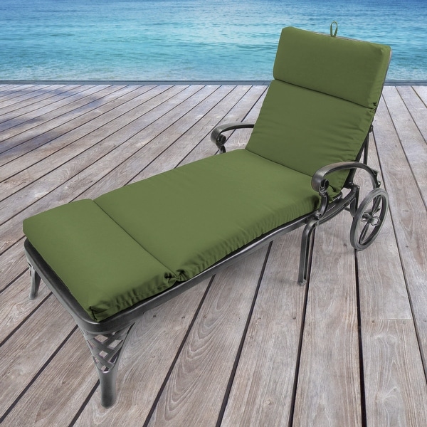 Green chaise lounge sale cushion