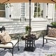 preview thumbnail 12 of 12, Outdoor Cast Aluminum Patio Side Table Round Table with Umbrella Hole - 24.02" Dia. x 17.52" H