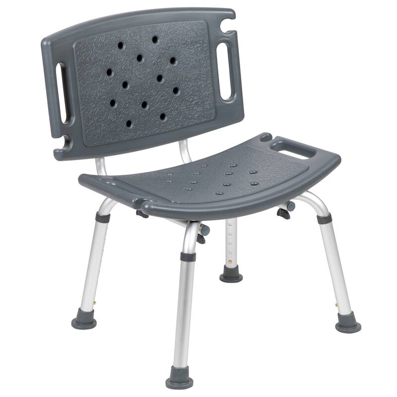 Tool-Free 300 Lb. Capacity, Adjustable Teal Bath & Shower Chair with Large Back