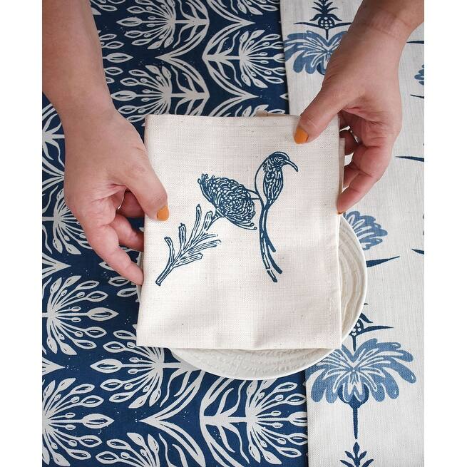 French Home Set of 4 Sugarbird Napkins - Indigo