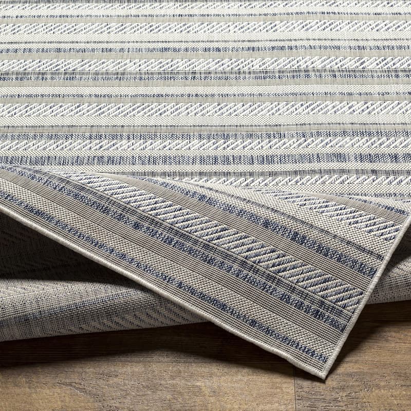Livabliss Eagean Bohemian Stripe Outdoor Area Rug