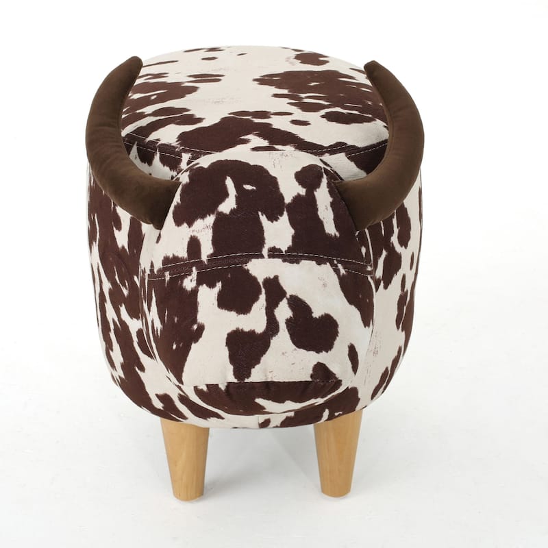 Bessie Fabric Cow Ottoman by Christopher Knight Home