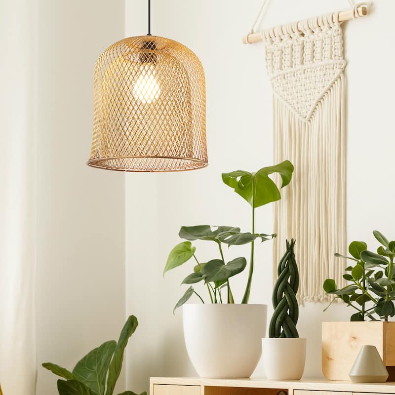 Azure River of Goods Gold Bell-Shaped Pendant Lamp - 10.1" x 10.1" x 12.25"/71.25"