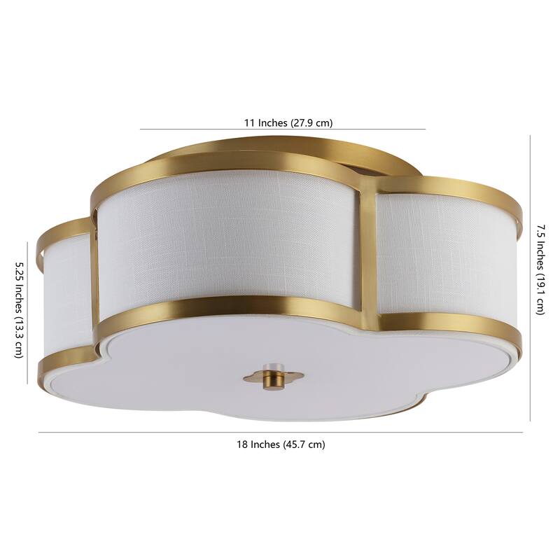 Frank Scalloped Shade Metal Classic Glam LED Flush Mount, by JONATHAN Y