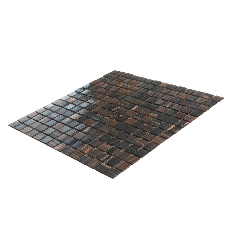 Apollo tile 12" x 12" Mingles Glossy Dark Brown Glass Tile (20 sq ft/case) - 20 Pack