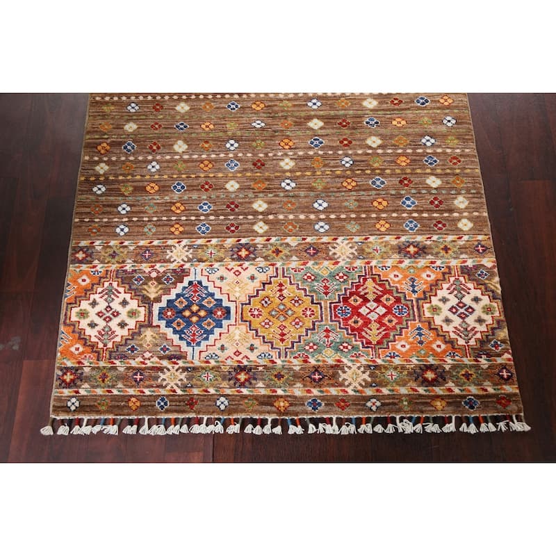 Vegetable Dye Kazak Oriental Wool Area Rug Hand-knotted Bedroom Carpet - 3'4" x 5'11"