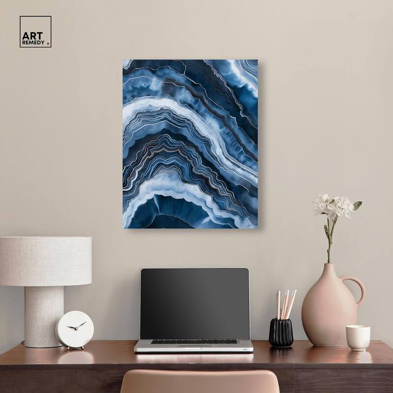 Azure Abyss Layers Canvas by Art Remedy, Gallery Wrapped