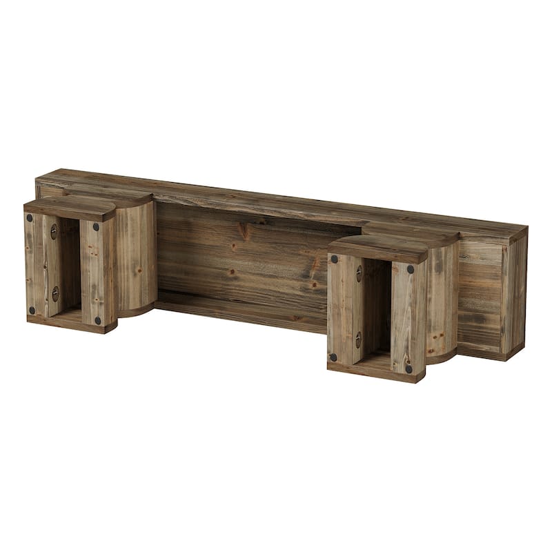 59-Inch Solid Wood Entryway Shoe Bench Farmhouse End of Bed