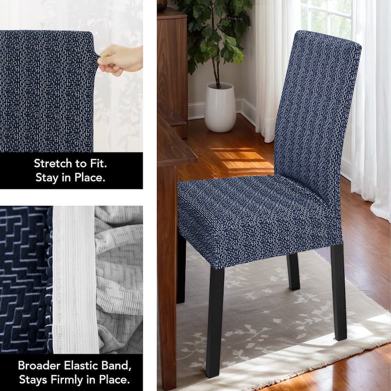 Stretch Jacquard Spandex Chair Covers 6 Pieces - 18x18x24 Inch