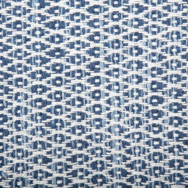 French Blue Cabana Stripe Recycled Yarn Rug 2x3 ft