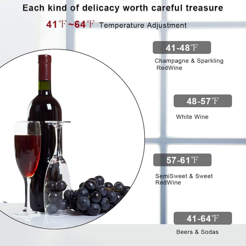 ZOKOP AC 115V /60Hz 1.8Cu.Ft/2.8Cu.Ft Compressor Wine Cabinet Wine Rack Black