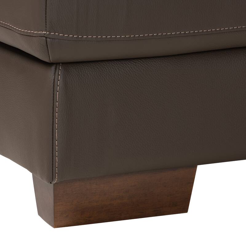 Reverie Modern Full Leather Sectional Sofa with Right Facing Chaise