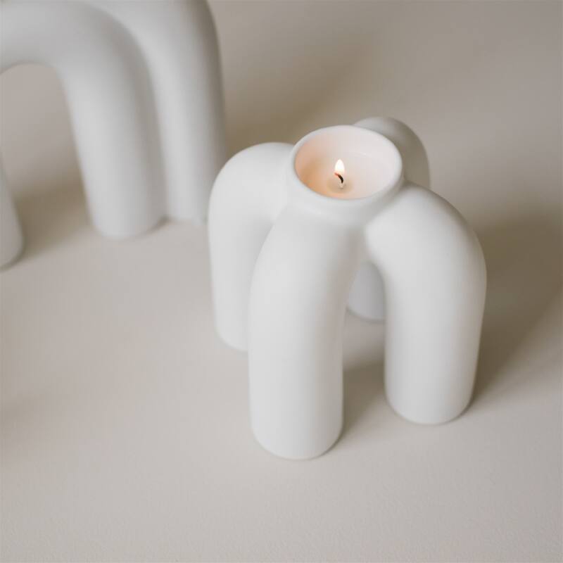 ROPE Candle Holder White - White