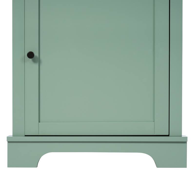 Triangle Tall Cabinet Storage Corner Cabinet with Open Shelves, 3 Drawers and Adjustable Shelves for Bathroom Kitchen Livingroom