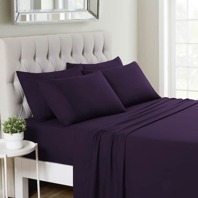 Sweet Home Collection 6 Piece Sheet Set, Deluxe Ultra Soft 1500 Series, Double Brushed Microfiber