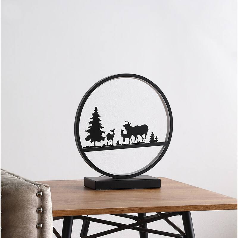 13" Contemporary Black LED Table Lamp with In-Line Switch and Warm White Light for Bedroom Decor - 12.75"H x 3.75"W x 11.75"D