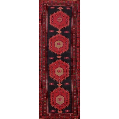 Hand Knotted Oriental 100% Wool Carpet Traditional Tribal Red Ardebil Runner Rug - 11' 3'' X 3' 5''