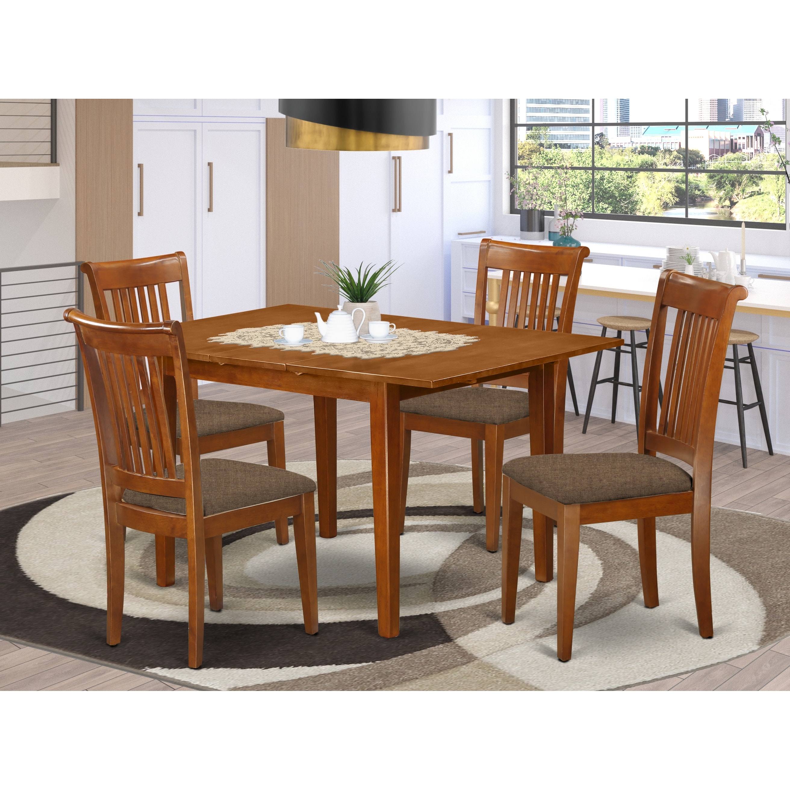 5 Piece Dinette Set Small Dining Table And 4 Chairs Overstock 10319831