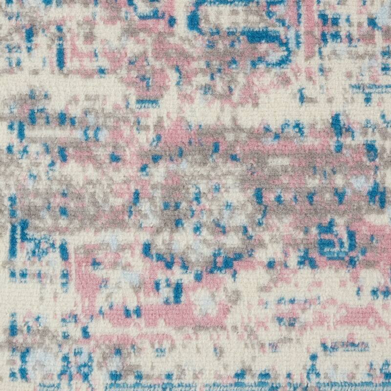 Power Loomed Distressed Floral Non Skid Stain Resistant Area Rug - 144' X '102' X '0.5
