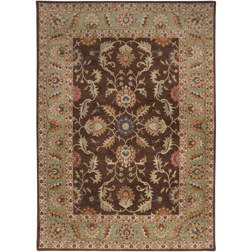 Livabliss Caesar Hand Tufted Traditional Border Wool Area Rug
