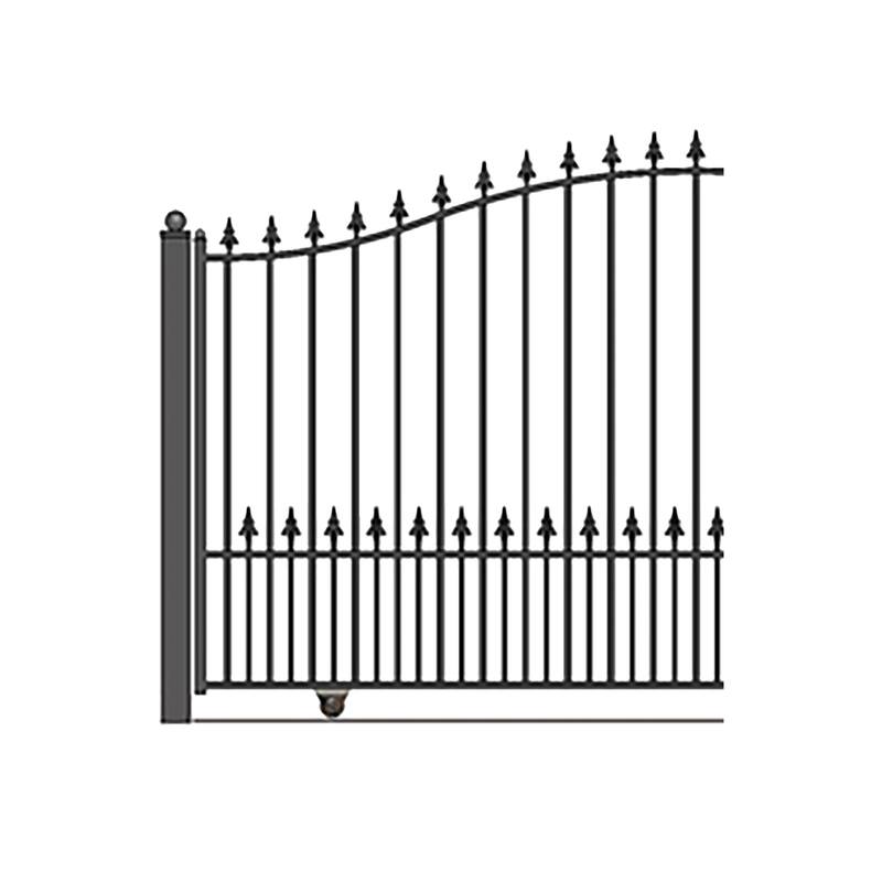 ALEKO Garden Steel Single Sliding 12 ft Driveway Gate Munich Style with Gate Opener
