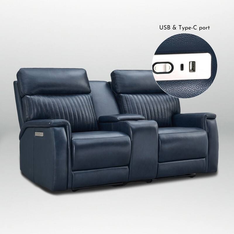 73'' Leather Zero Gravity Power Reclining Loveseat with Power Headrest and Power Lumbar,USB&USB-C Port