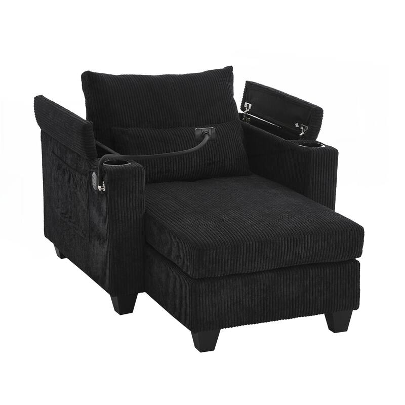Sofa Chair Sofa Bed Corduroy Sleeper Sofa with USB Ports