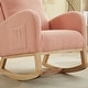 preview thumbnail 50 of 75, Upholstered Rocking Chair Nursery Chair with High Back and Side Pocket