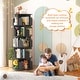 preview thumbnail 77 of 102, 4/5/6 Tiers Round Rotating Bookcase, Revolving Floor Standing Bookshelf Corner Organizer Display