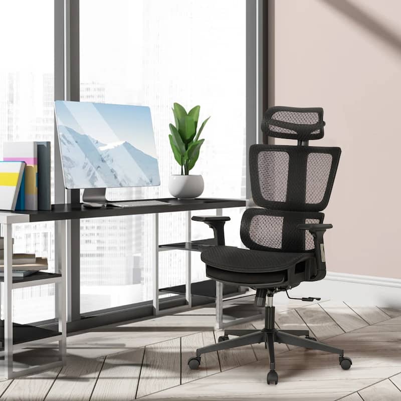 Ergonomic 3D Mesh Office Desk Chair High Back, 360° Swivel Rocking Executive Computer Chair