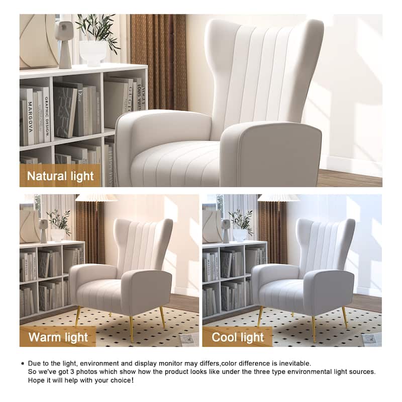 Velvet Accent Chair Upholstered Living Room Arm Chair