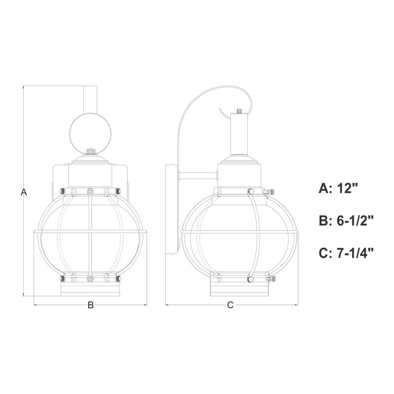 Chatham 1-light Brushed Nickel Coastal Outdoor Wall Lantern - 6.5-in W x 12-in H x 7.25-in D