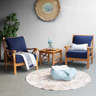 Cambridge Casual Lowell 3-piece Teak Patio Chat Set