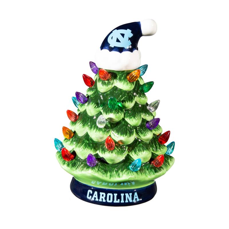8" LED Ceramic Tabletop Christmas Tree, University of North Carolina