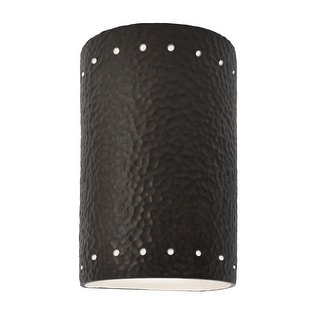 Justice Design Ambiance - Small ADA Cylinder w/ Perfs Wall Sconce - Open Top & Bottom - Replaceable Bulb