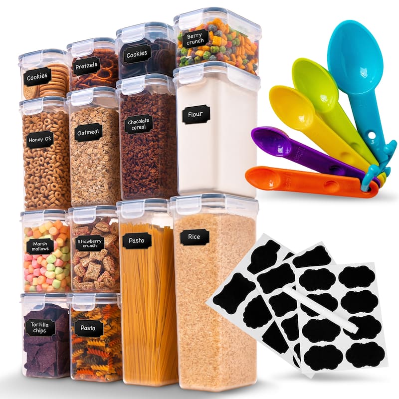 Cheer Collection Set of 14 Airtight Food Storage Containers - Set of 14 - Set of 14 - Clear