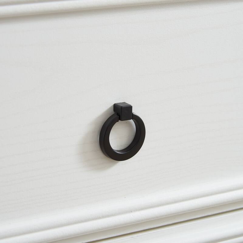 White Modern Farmhouse 6-Drawer Chest, Elegant Bedroom Dresser