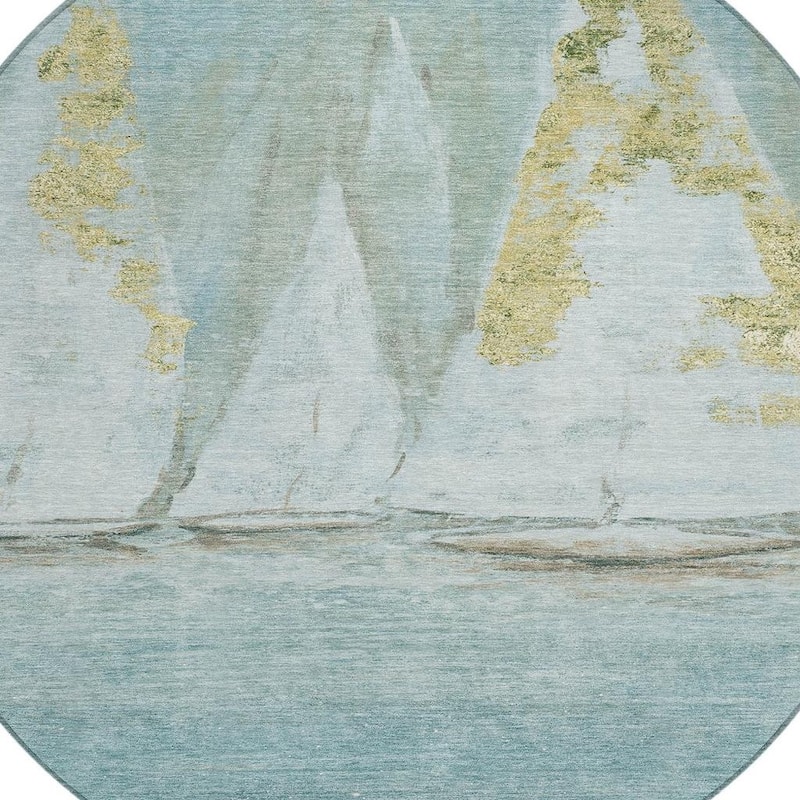 HomeRoots Nautical Transitional Rectangle Outdoor Rug